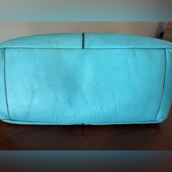 Elliott Lucca Medium Faro Turquoise Leather Satchel Crossbody | Beach Ready ☀️🏝️ - Picture 9 of 17